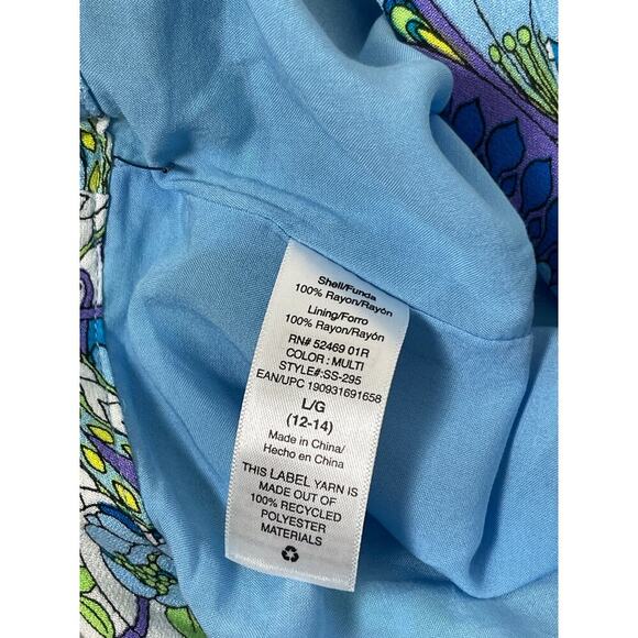 NWT Scoop Women's Paisley Fairy Whimsical Y2K Short Wrap Ruffle Skirt Blue L - Picture 7 of 9